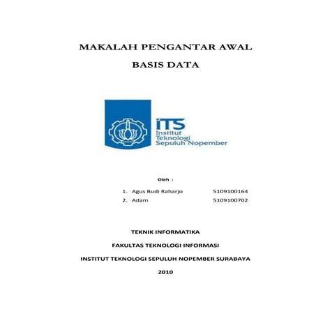 Makalah pengantar basis data 5109100164
