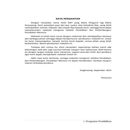 Hakikat Pendidikan dan Perkembangan Peradaban Manusia