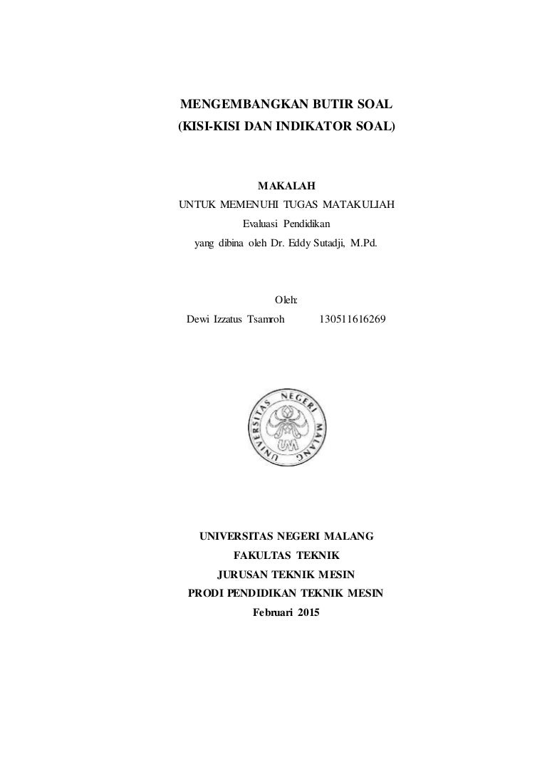 Makalah Mengembangkan Butir Soal