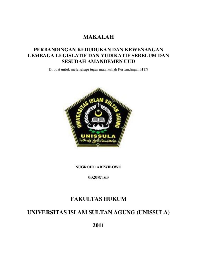 Makalah Perbandingan Kedudukan Dan Kewenangan Lembaga Legislatif Dan