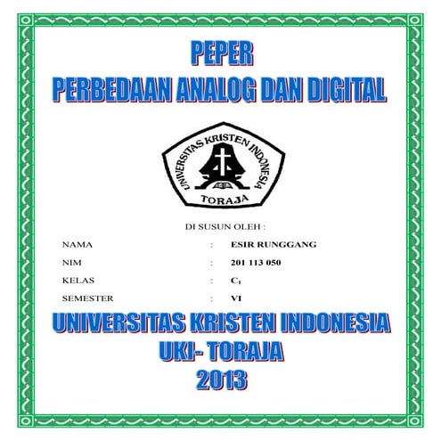 Makalah perbedaan analog dan digital