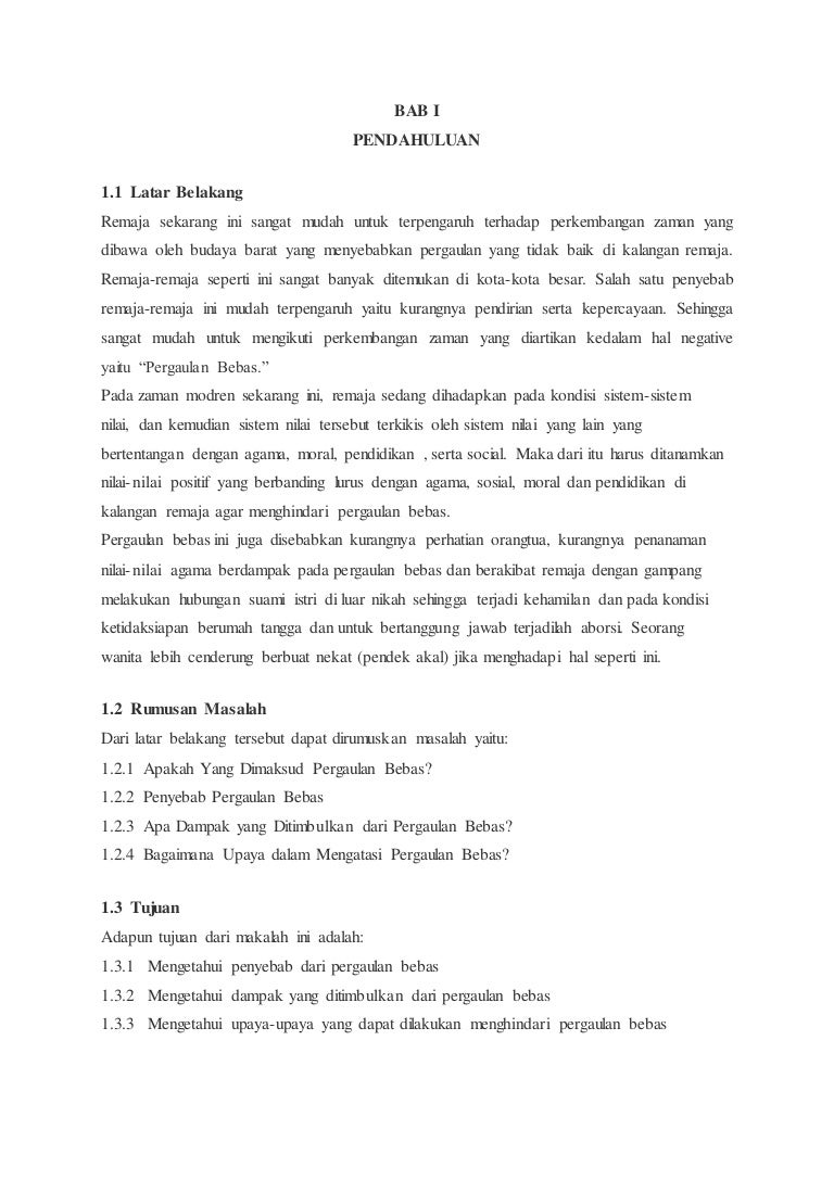 Makalah Pergaulan Bebas