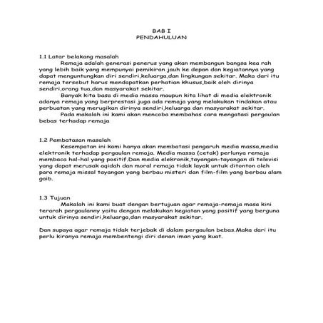 Makalah pergaulan remaja