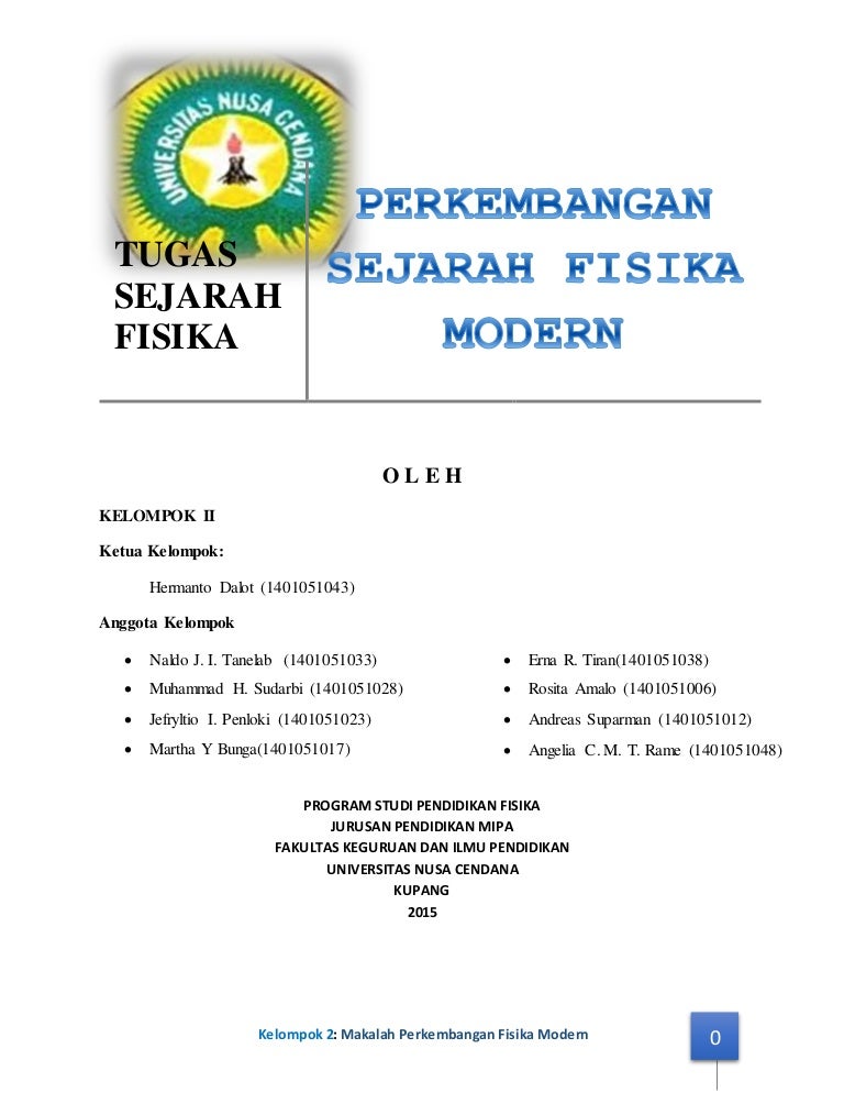 Makalah Perkembangan Fisika Modern Document Word
