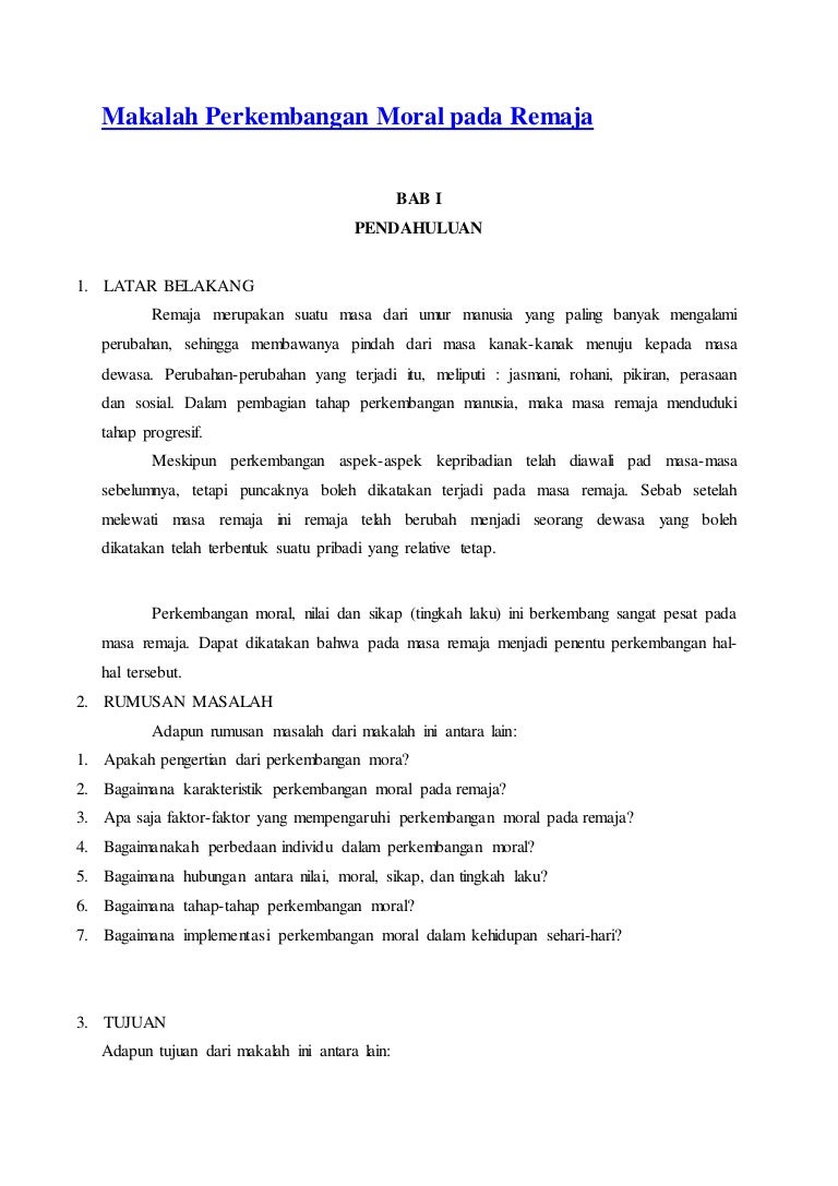 Makalah Perkembangan Moral Oleh Ryan Khaidar Putra