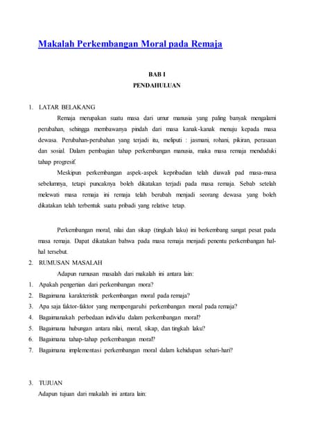 Makalah Perkembangan Moral Oleh Ryan Khaidar Putra