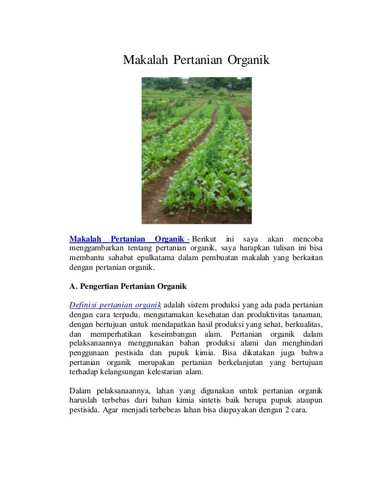Makalah Pertanian Organik