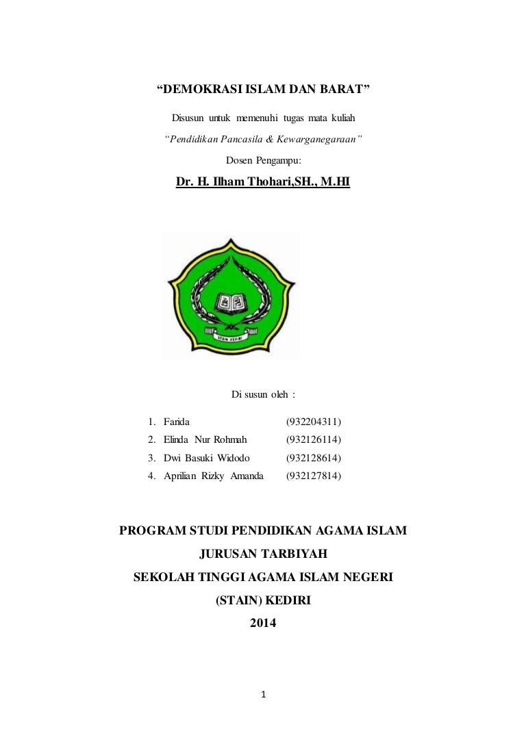Makalah Pkn Tentang Demokrasi Islam Dan Barat