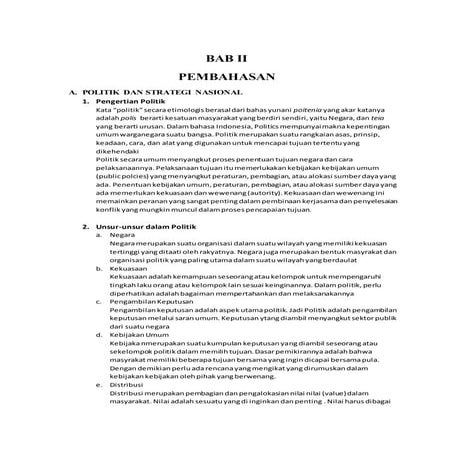 Politik dan Strategi Nasional (Kewarganegaraan)