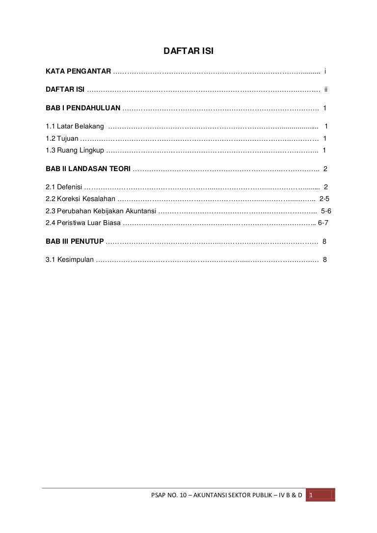 Makalah Psap No 10 Koreksi Kesalahan Perubahan Kebijakan Akuntan