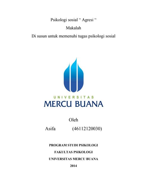 Makalah Psikologi Tentang Agresi Dan Problematikanya