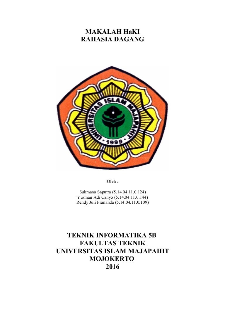 Makalah Rahasia Dagang