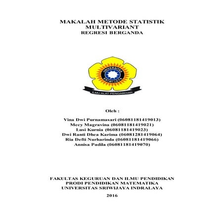 Makalah regresi berganda kelompok 4