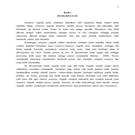 Makalah retrosintesis Kimia Organik 3