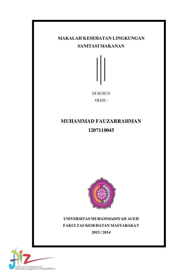 MAKALAH SANITASI MAKANAN