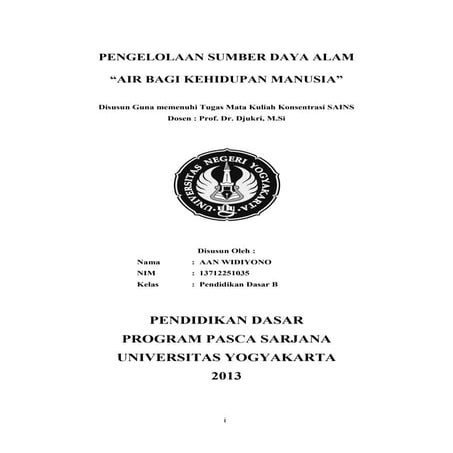 Tugas Makalah SDA (Air)