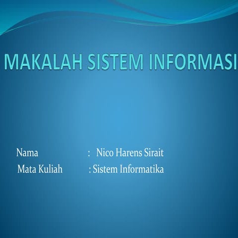 Makalah Sistem Informasi