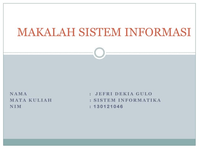 SISTEM INFORMASI (POWER POINT)