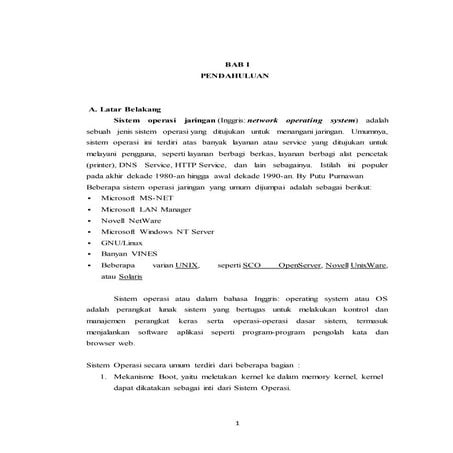 Makalah sistem operasi jaringan