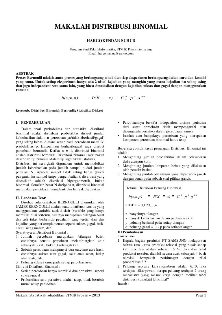 Makalah statistik probabilitas