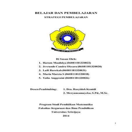 Makalah strategi pembelajaran