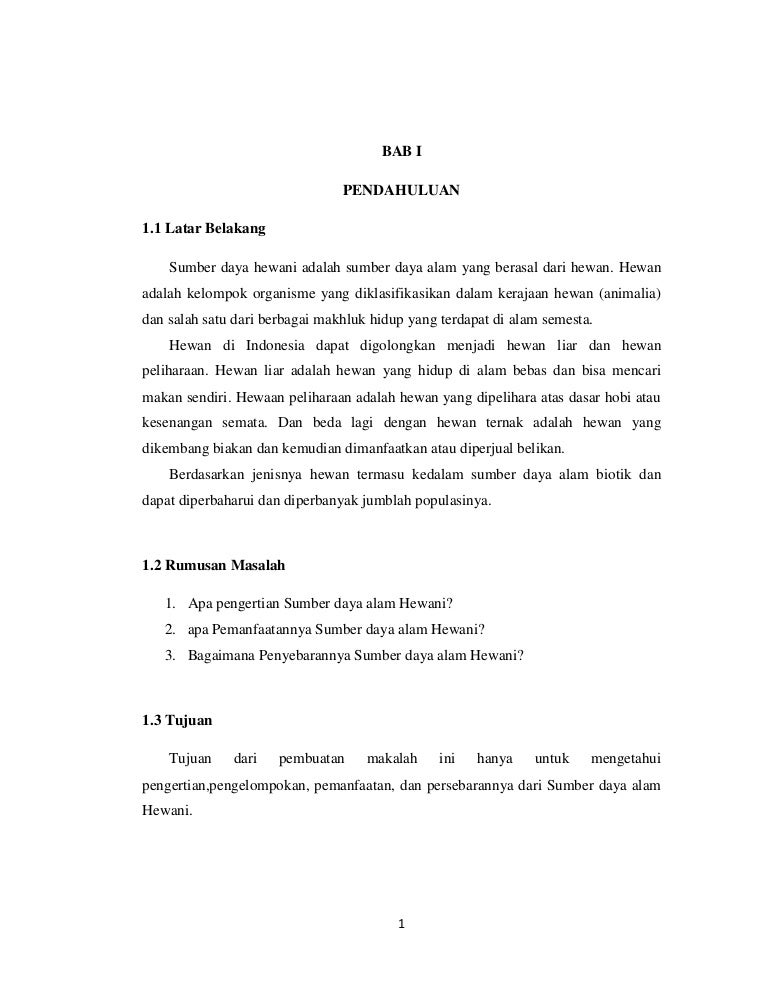 Makalah Sumber Daya Alam Hewani