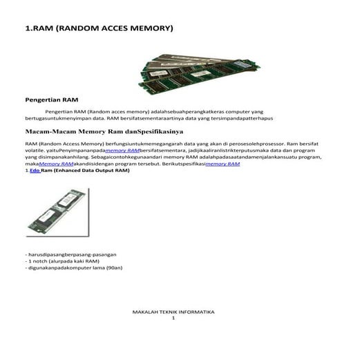 MAKALAH HARDISK DAN RAM