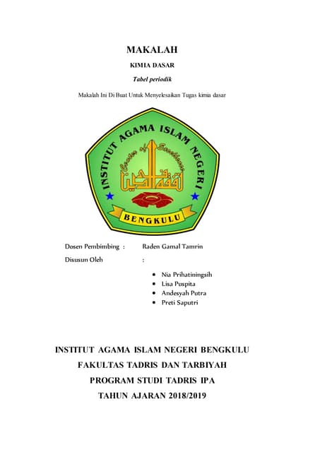 Makalah Tabel Periodik