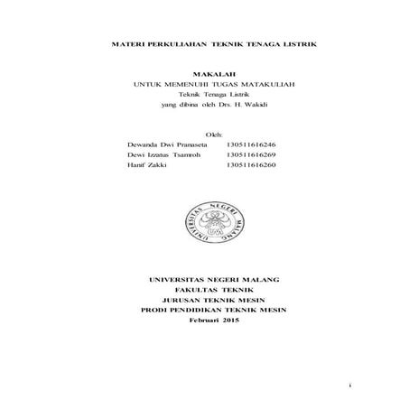 Makalah teknik tenaga listrik part 1