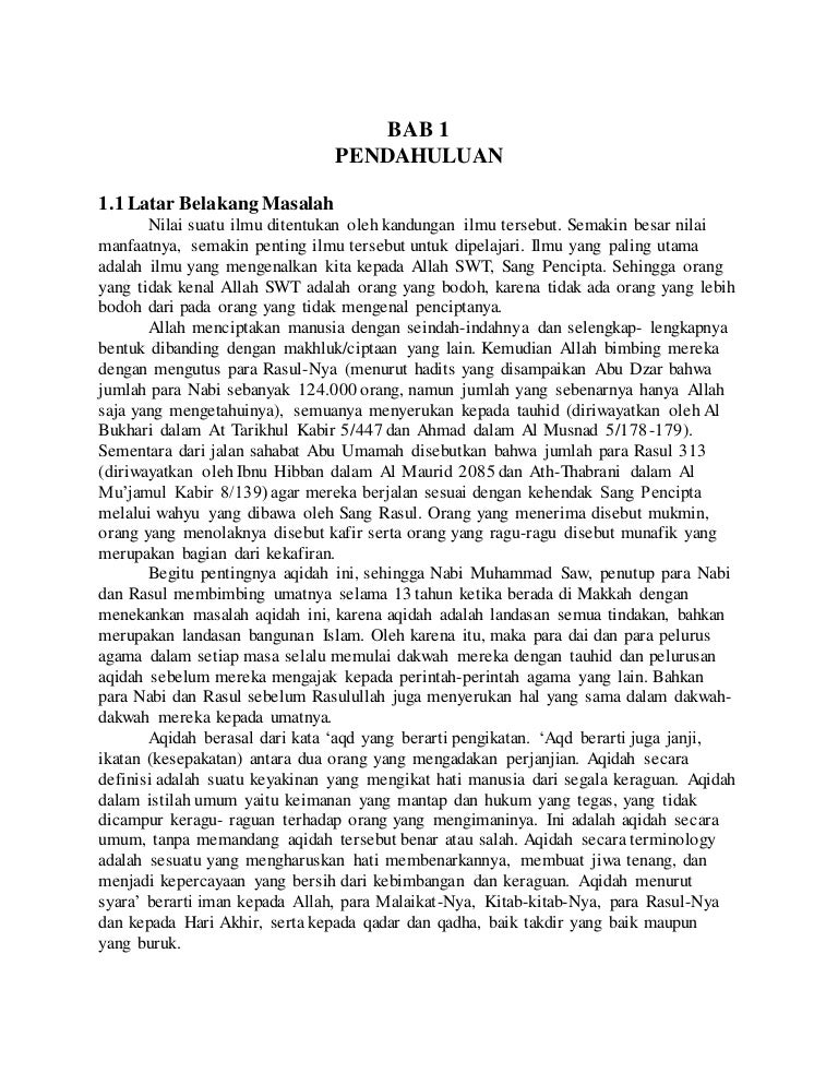 Makalah Tentang Aqidah
