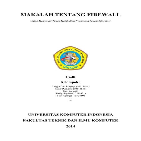 Makalah tentang firewall