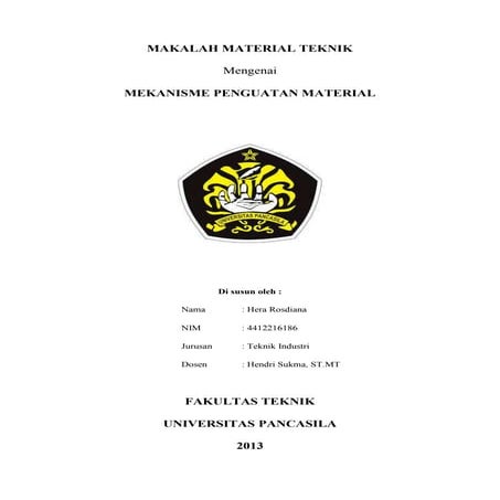 Makalah Tentang Mekanisme Penguatan Material Teknik