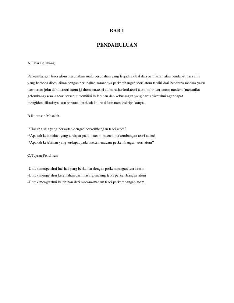 Makalah Teori Atom