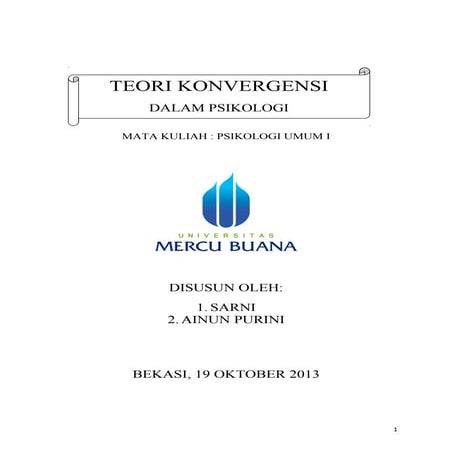 Makalah teori konvergensi