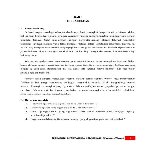 Makalah TIK - Kunjungan Warnet