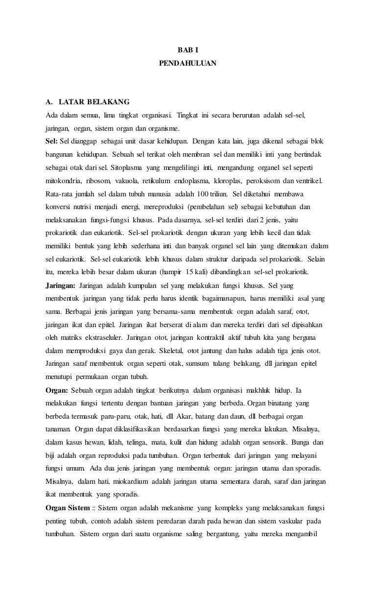 Makalah tingkatan organisme makhluk hidup Makalah tingkatan organisme makhluk hidup
