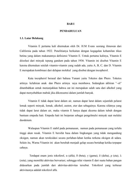 Makalah Tokoferol