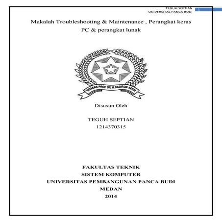 Makalah trouble shooting & maintenance