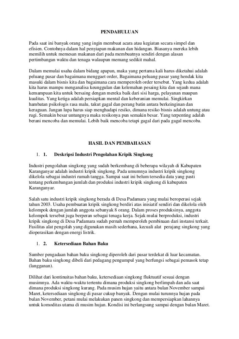Makalah usaha kripik singkong