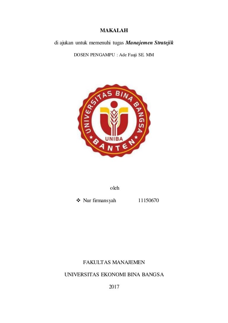 Makalah Uts Manajemen Strategik