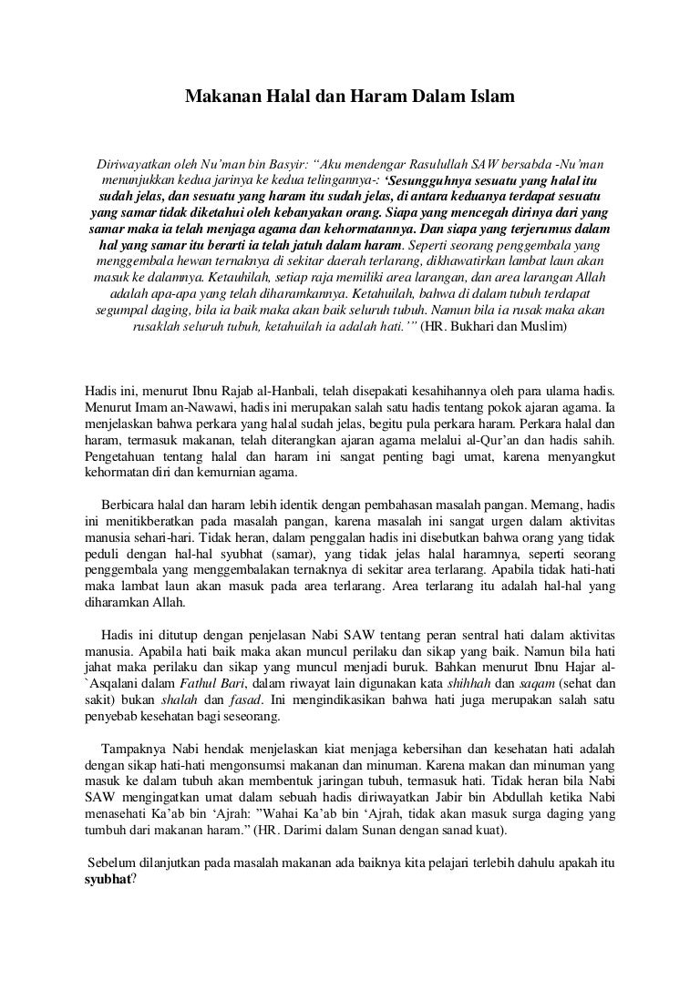 Makanan halal dan haram dalam Islam