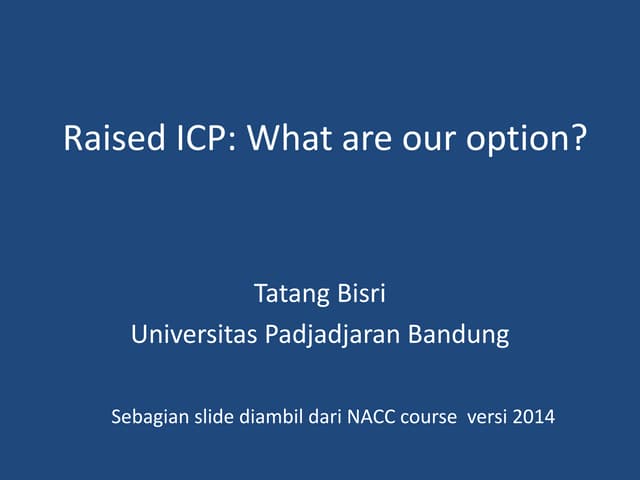 Changes in icp following response checking in icu