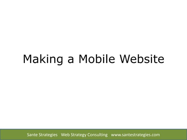 Make a Mobile Web Site