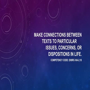 Make connections between texts to particular       issues,.pptx