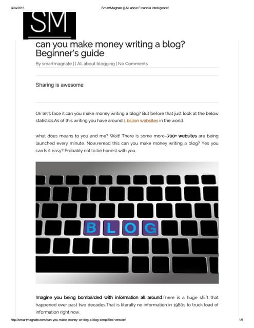 Make money blogging-beginner's guide