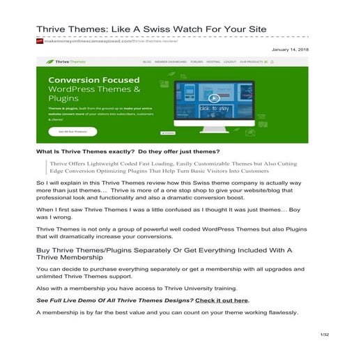 What Is Thrive Themes...Get Your Blog To Operate Like A Swiss Watch