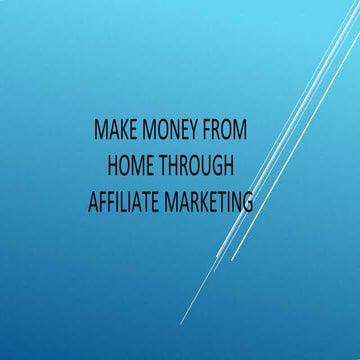 Make money through affilate marketing