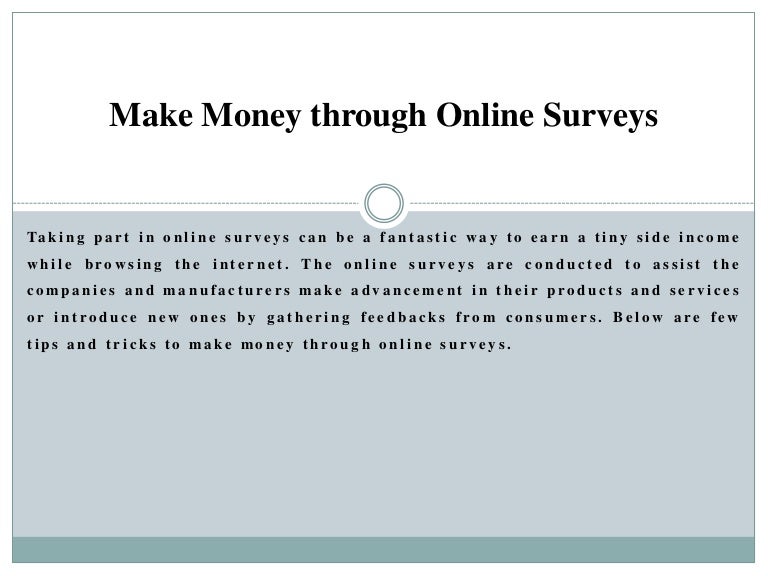 Make money through online surveys