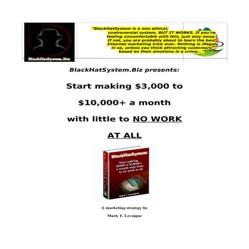 Make money with black hat methods, make money online from home