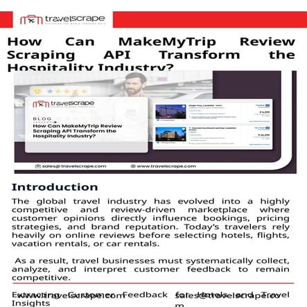Global Travel Review Sentiment Analysis for Tourism Insights | PPTX